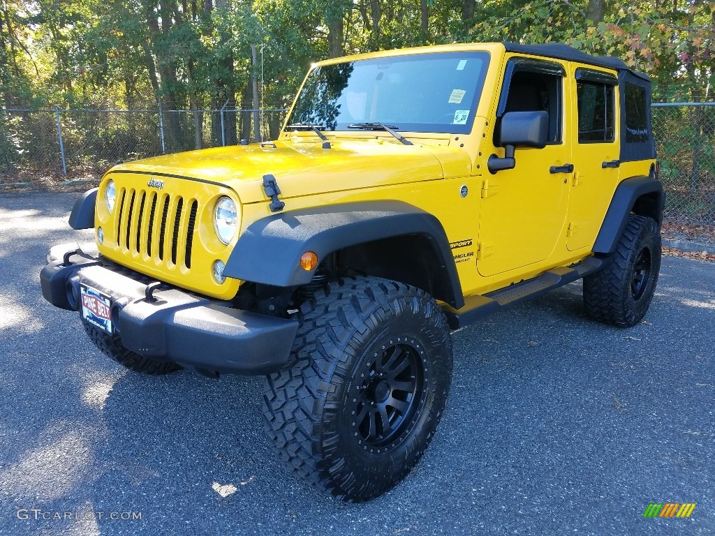 2015 Wrangler Unlimited Sport 4x4 - Baja Yellow / Black photo #3