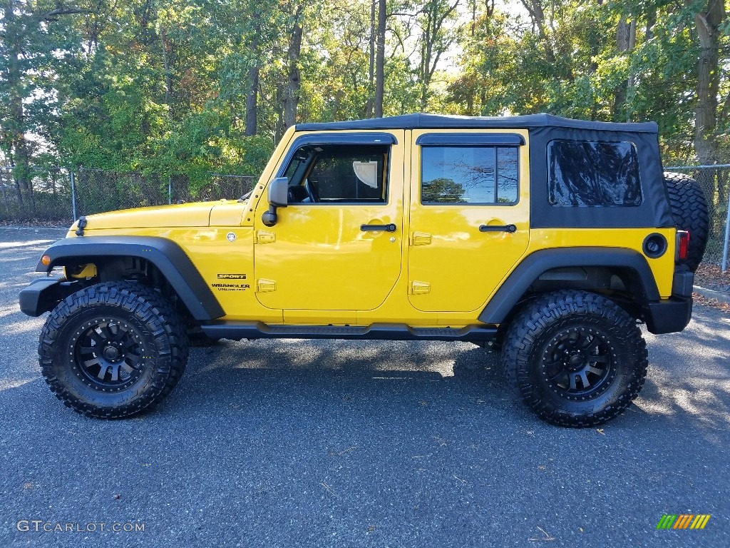 2015 Wrangler Unlimited Sport 4x4 - Baja Yellow / Black photo #4