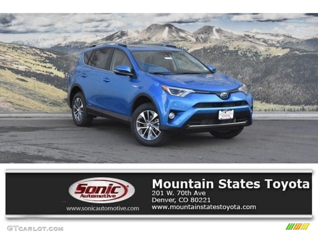 2018 RAV4 XLE AWD Hybrid - Electric Storm Blue / Ash photo #1