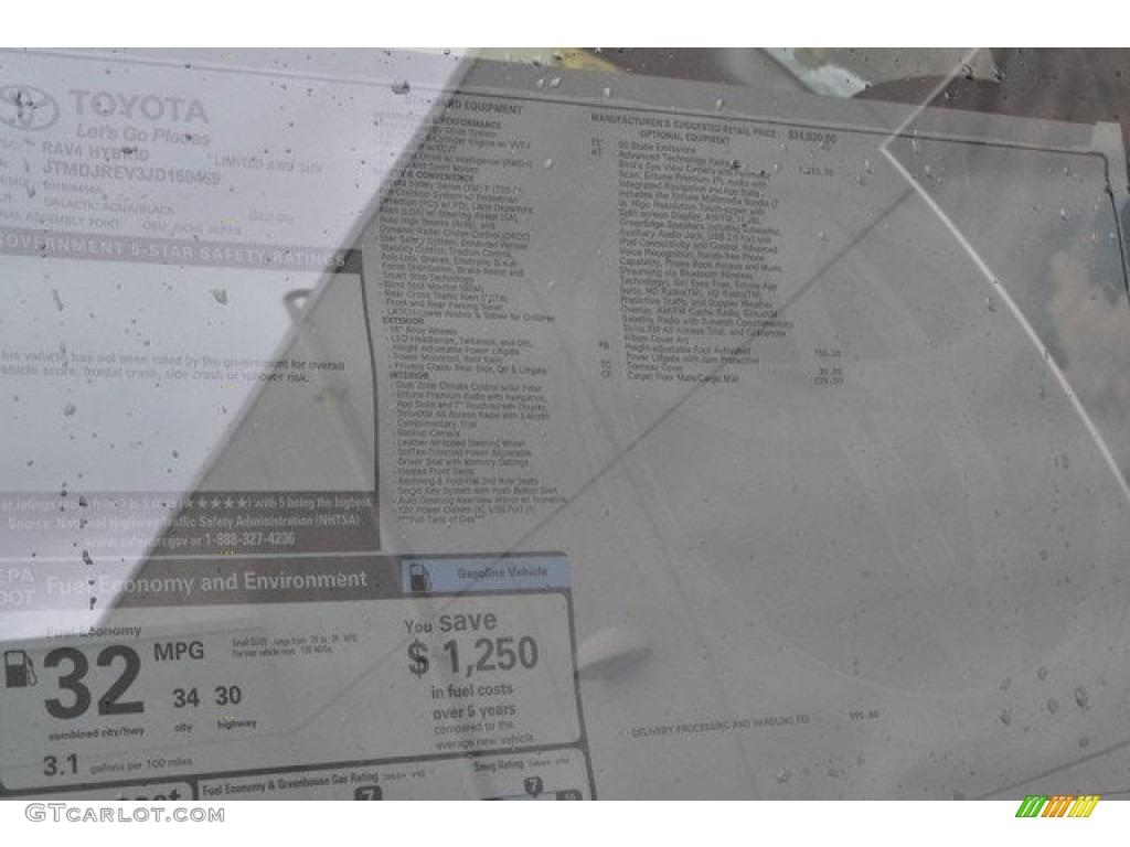 2018 Toyota RAV4 Limited AWD Hybrid Window Sticker Photos