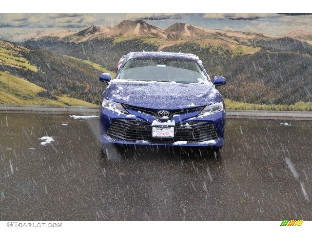 2018 Camry LE - Blue Crush Metallic / Macadamia photo #2