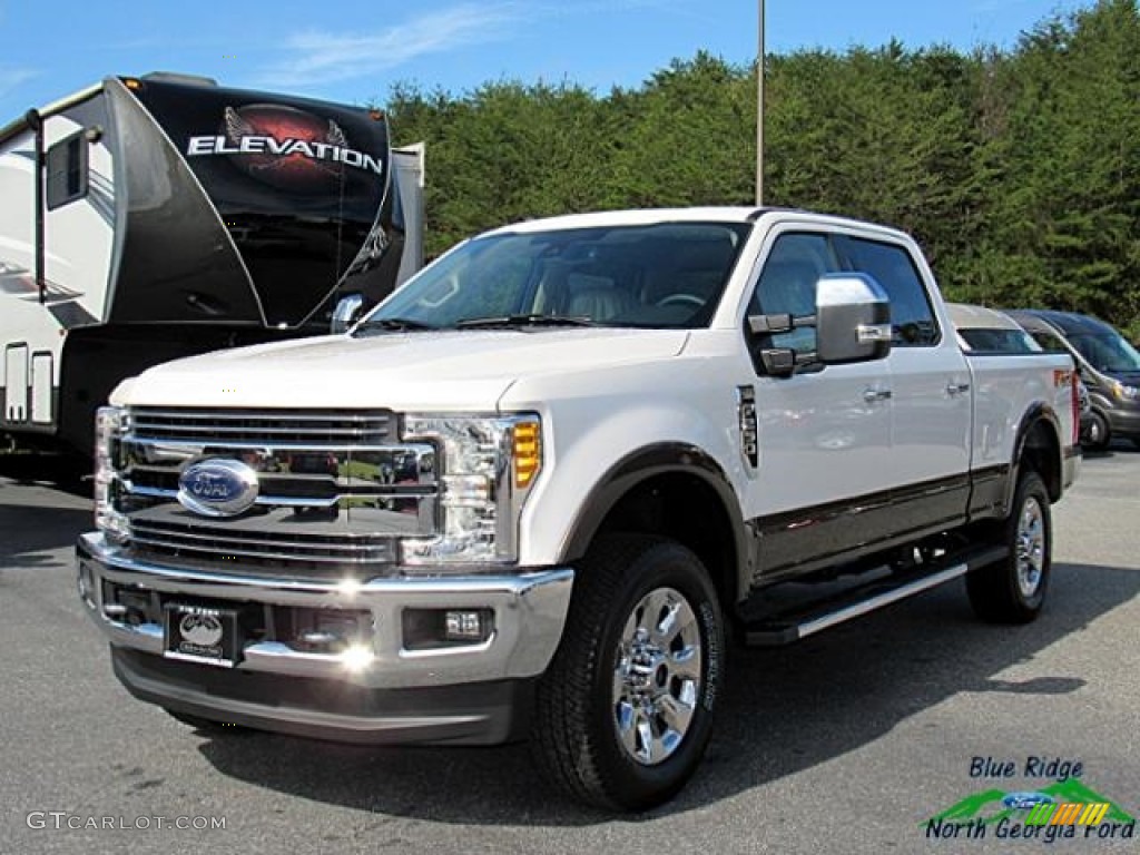 2017 F250 Super Duty Lariat Crew Cab 4x4 - White Platinum / Camel photo #1