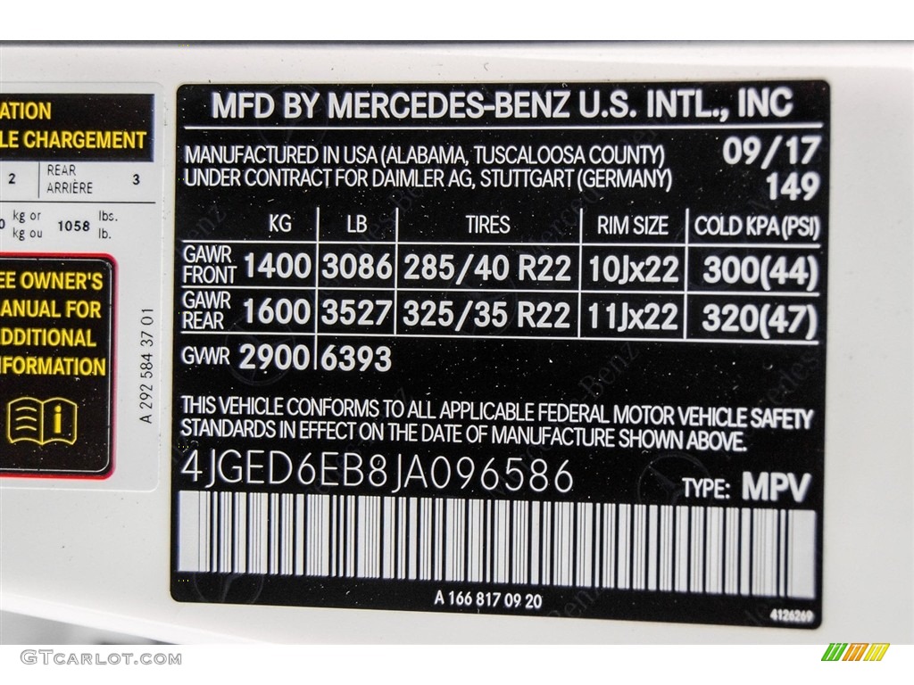 2018 GLE Color Code 149 for Polar White Photo #123368434