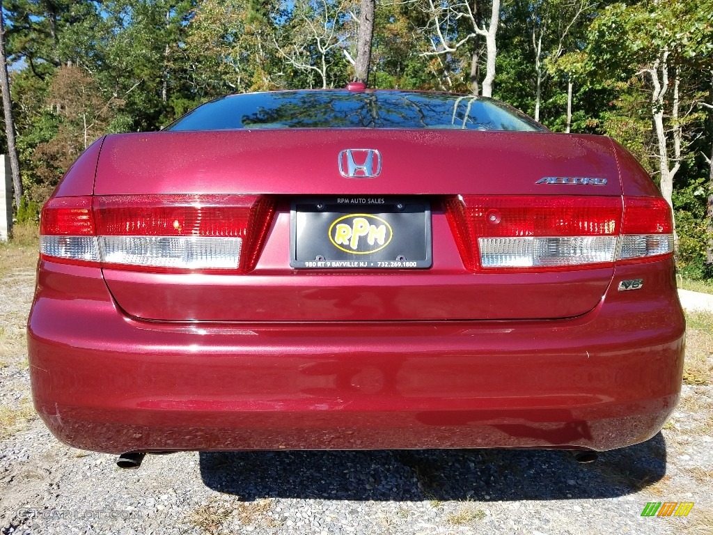 2004 Accord EX V6 Sedan - Redondo Red Pearl / Black photo #4