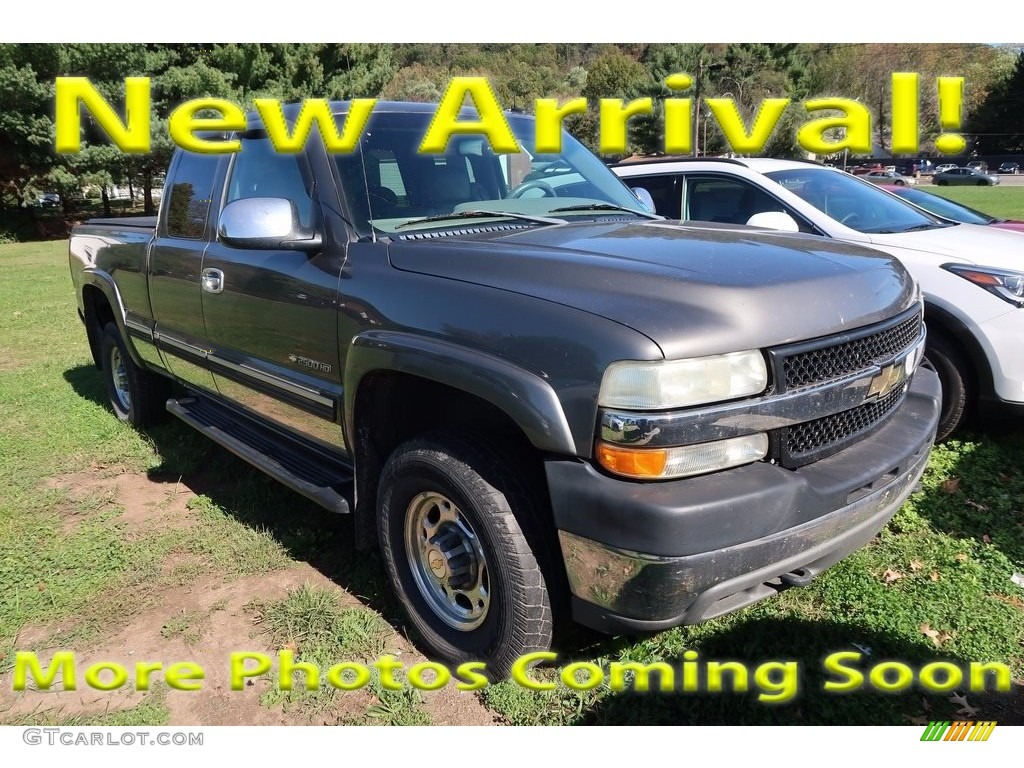 2002 Silverado 2500 LT Extended Cab 4x4 - Medium Charcoal Gray Metallic / Graphite photo #1