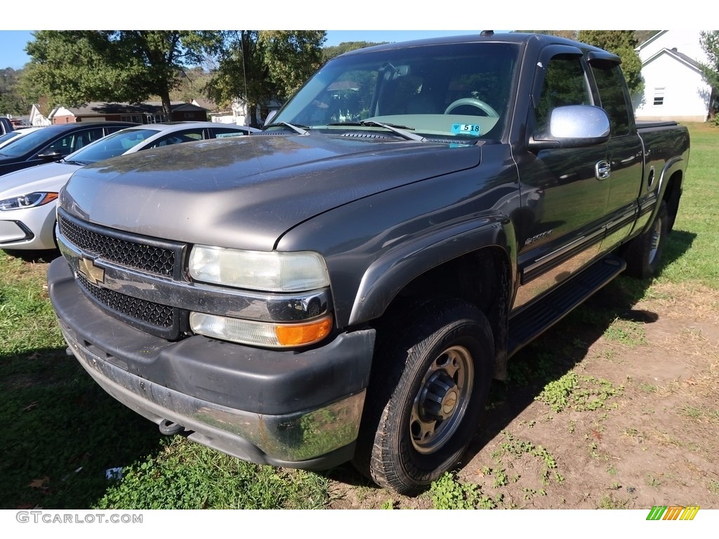 2002 Silverado 2500 LT Extended Cab 4x4 - Medium Charcoal Gray Metallic / Graphite photo #3