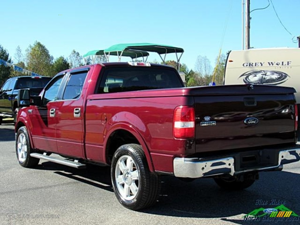 2006 F150 Lariat SuperCrew - Dark Toreador Red Metallic / Tan photo #3