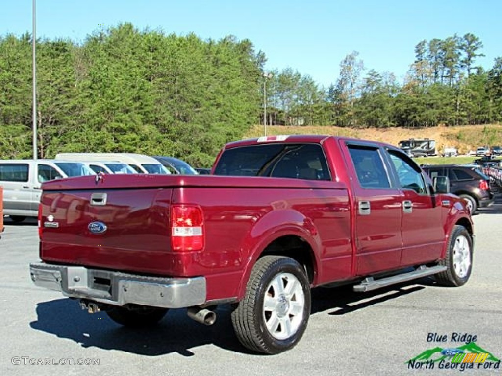 2006 F150 Lariat SuperCrew - Dark Toreador Red Metallic / Tan photo #6