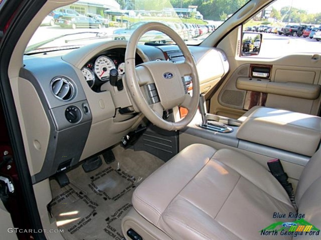 2006 F150 Lariat SuperCrew - Dark Toreador Red Metallic / Tan photo #11