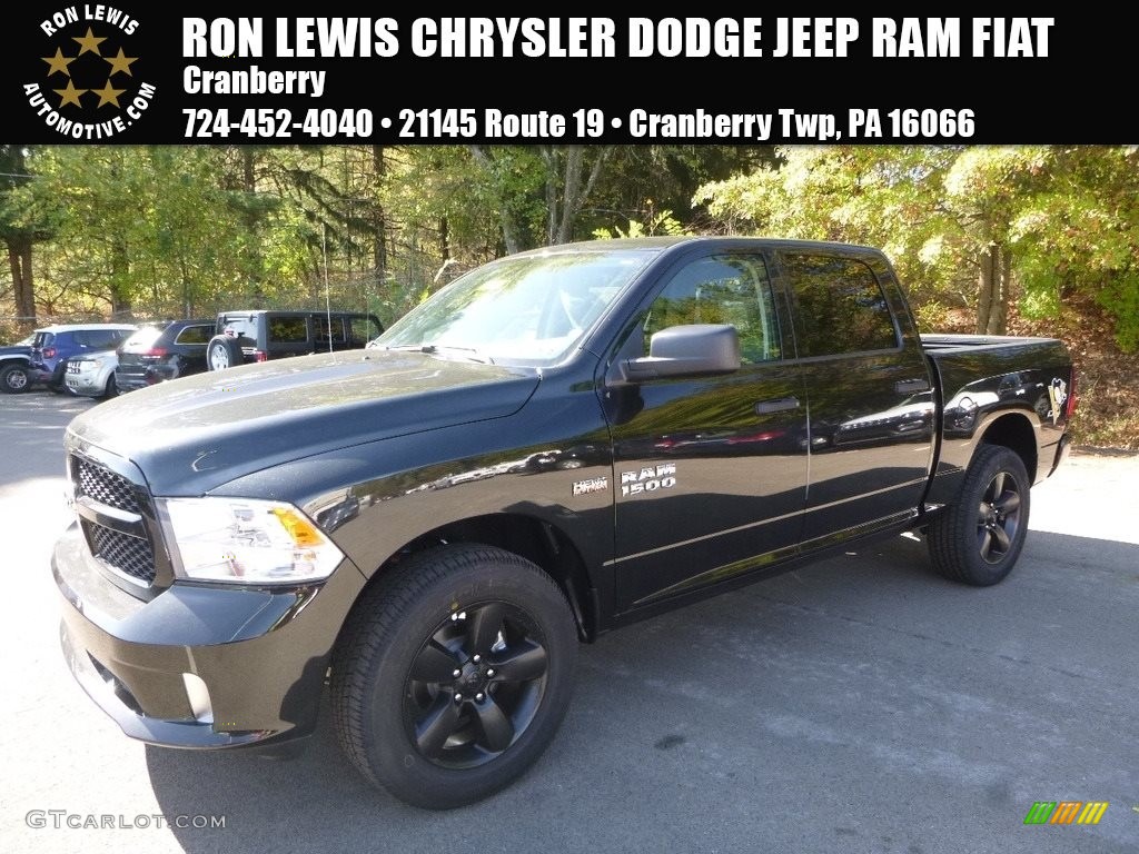 2018 1500 Express Crew Cab 4x4 - Brilliant Black Crystal Pearl / Black/Diesel Gray photo #1