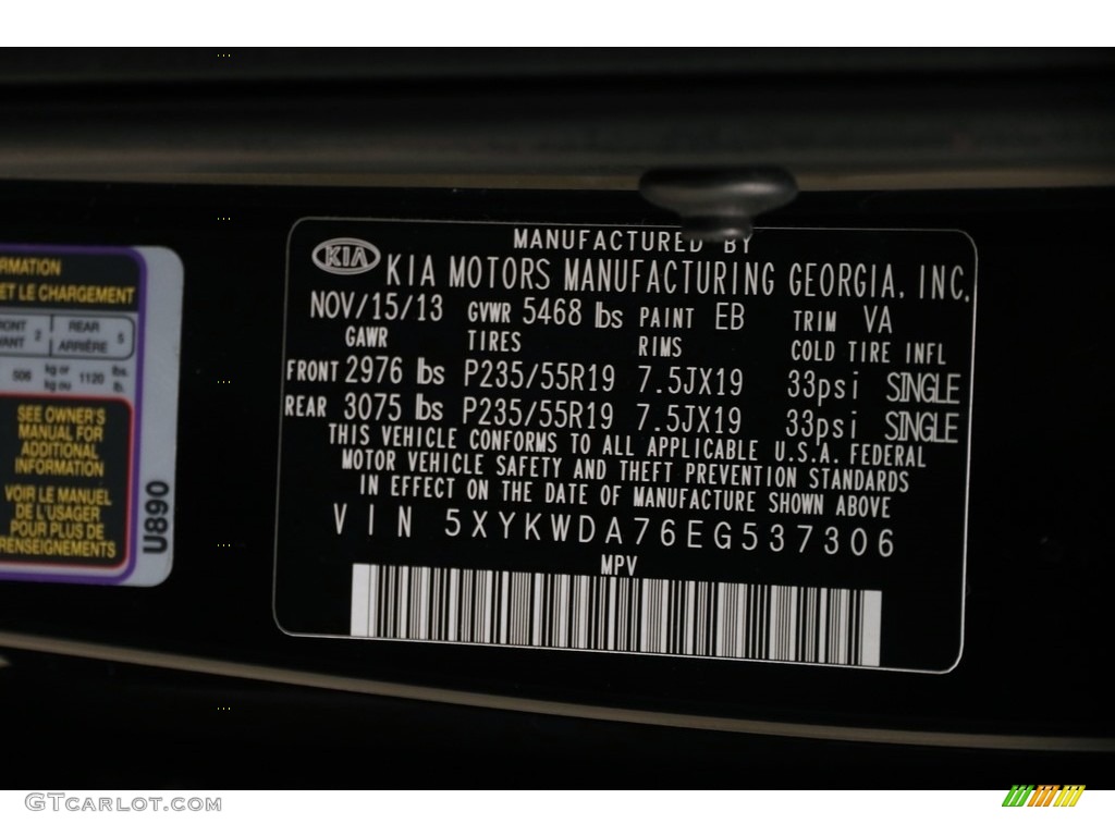 2014 Sorento SX V6 AWD - Ebony Black / Gray photo #29