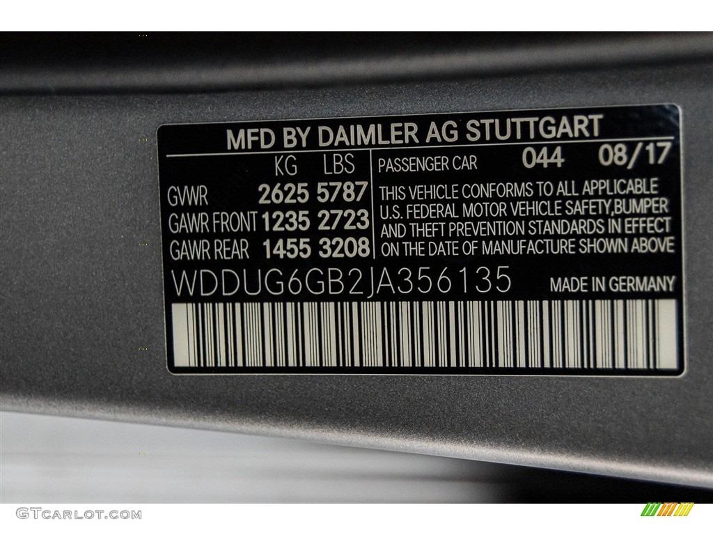 2018 S Color Code 044 for designo Allanite Grey Magno (Matte) Photo #123395047