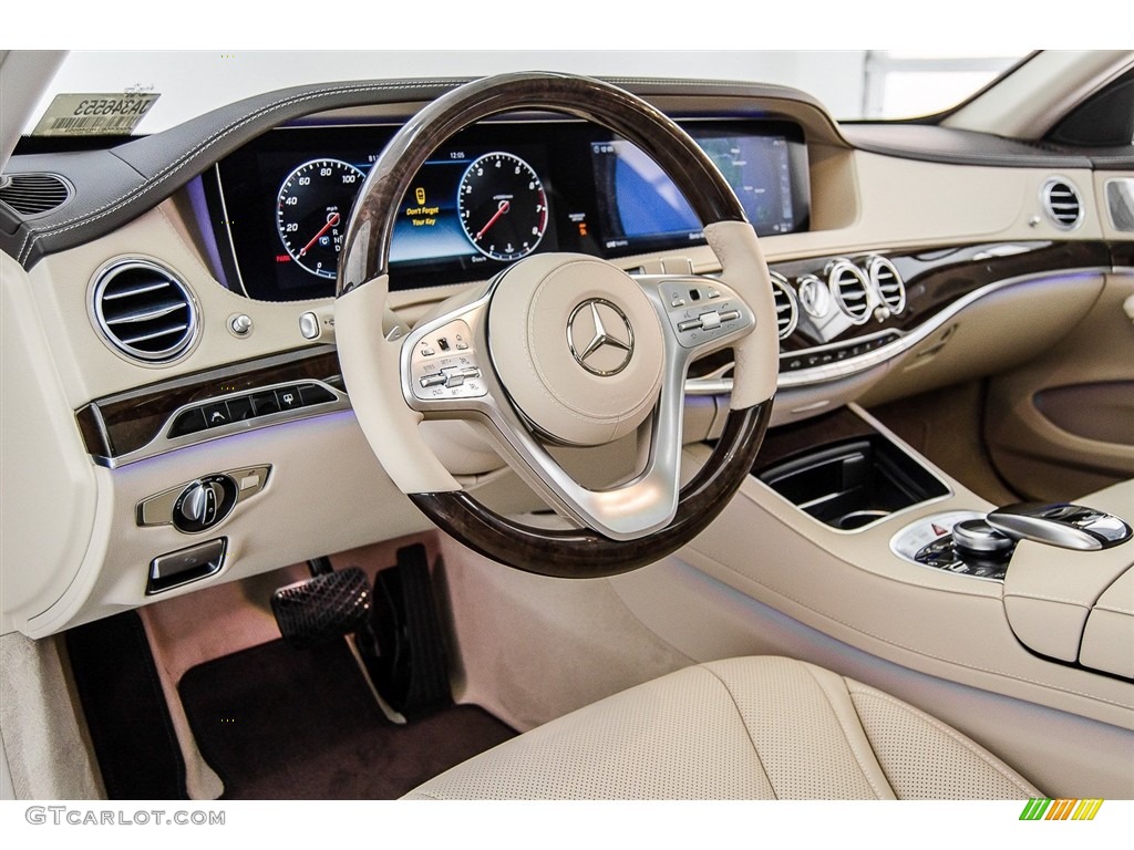 2018 Mercedes-Benz S 450 Sedan Silk Beige/Espresso Brown Dashboard Photo #123395305