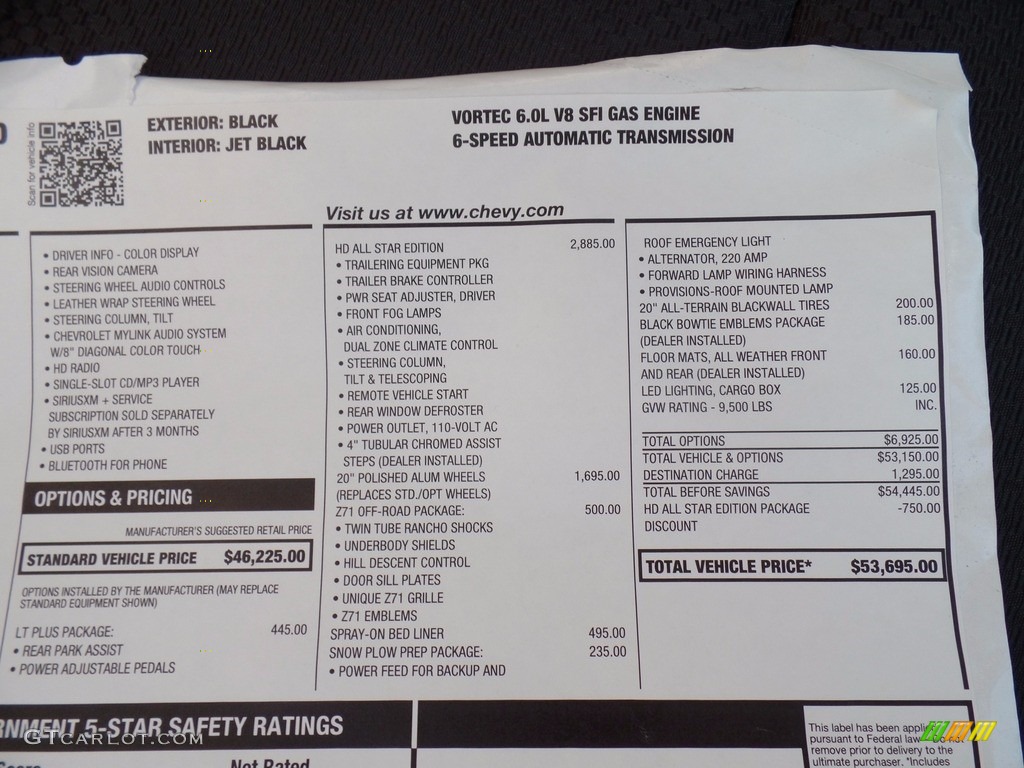 2017 Silverado 2500HD LT Crew Cab 4x4 - Black / Jet Black photo #14