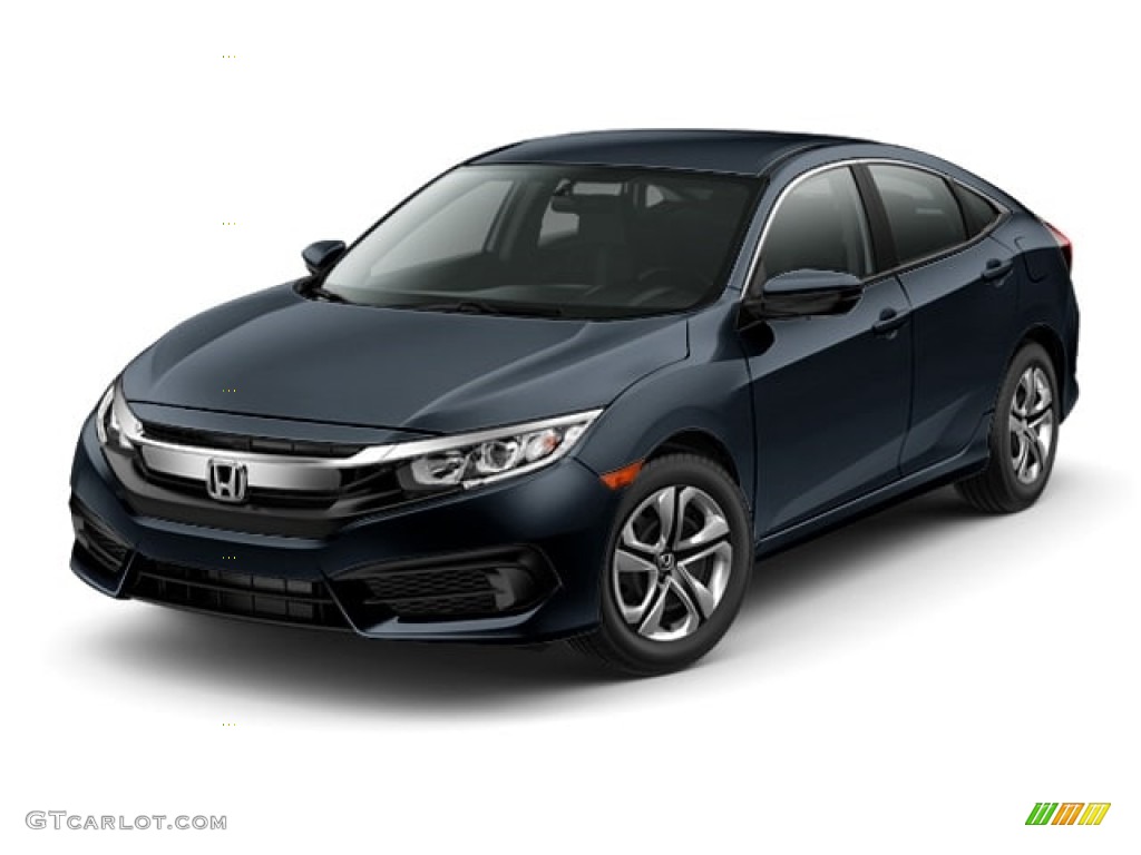 2017 Civic LX Sedan - Cosmic Blue Metallic / Gray photo #17