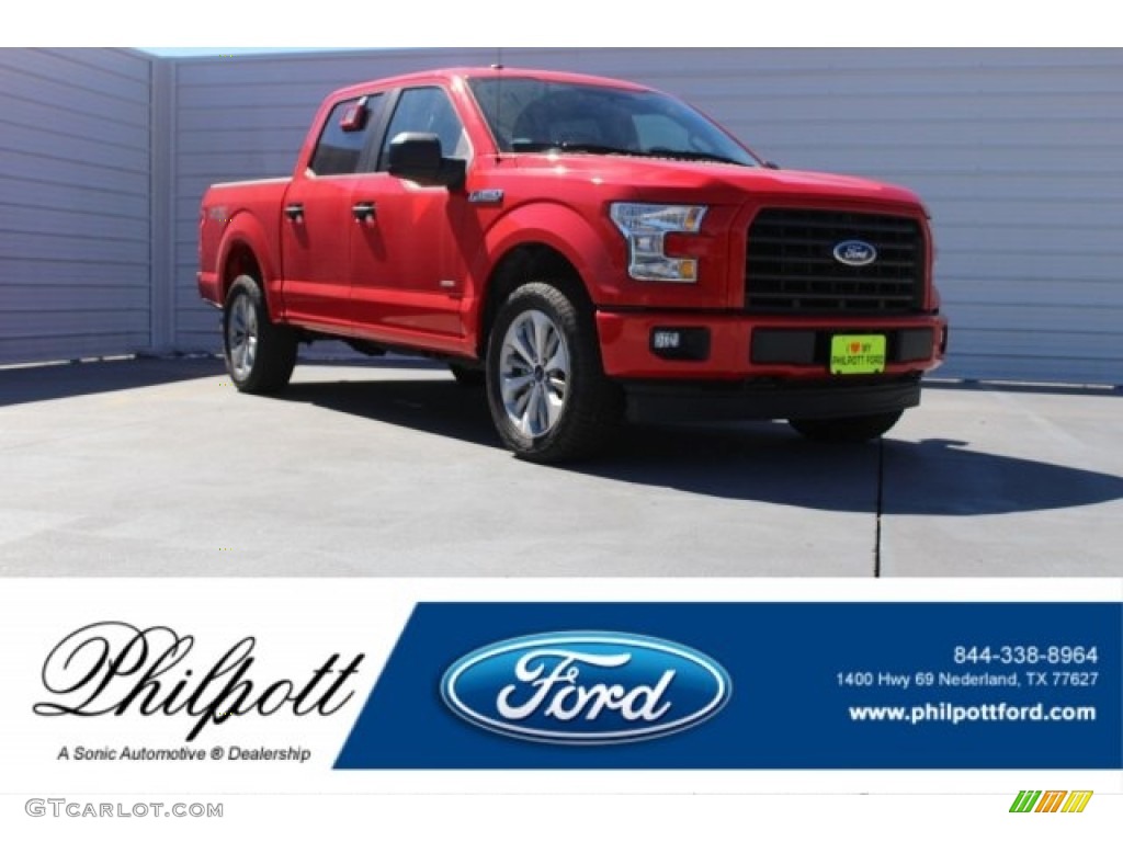 2017 F150 XL SuperCrew 4x4 - Race Red / Earth Gray photo #1