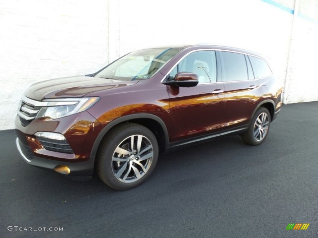 2017 Pilot Touring AWD - Dark Cherry Pearl / Beige photo #5