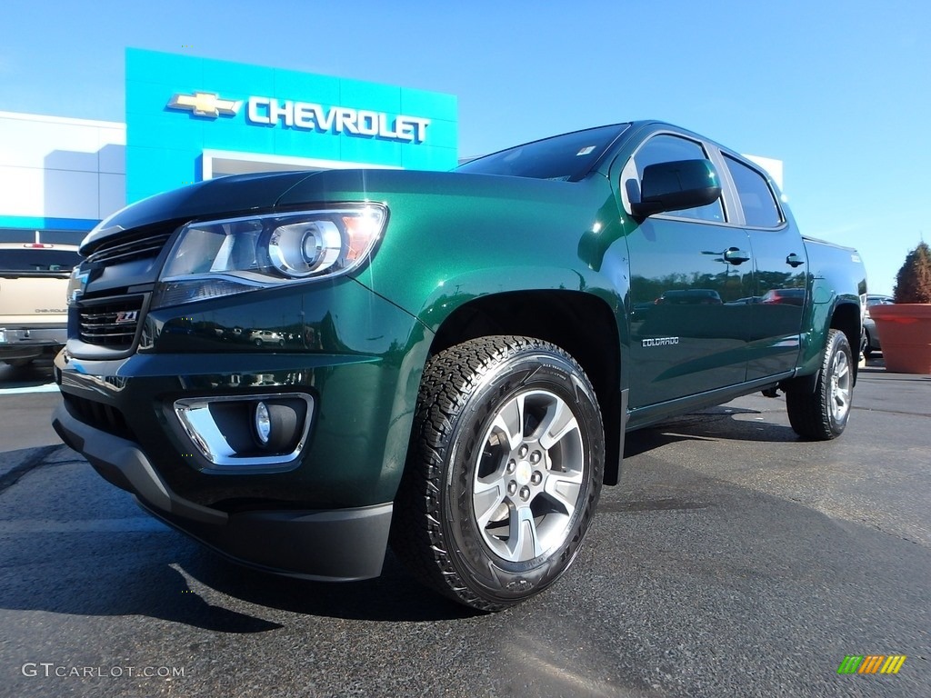 2016 Colorado Z71 Crew Cab 4x4 - Rainforest Green Metallic / Jet Black photo #2