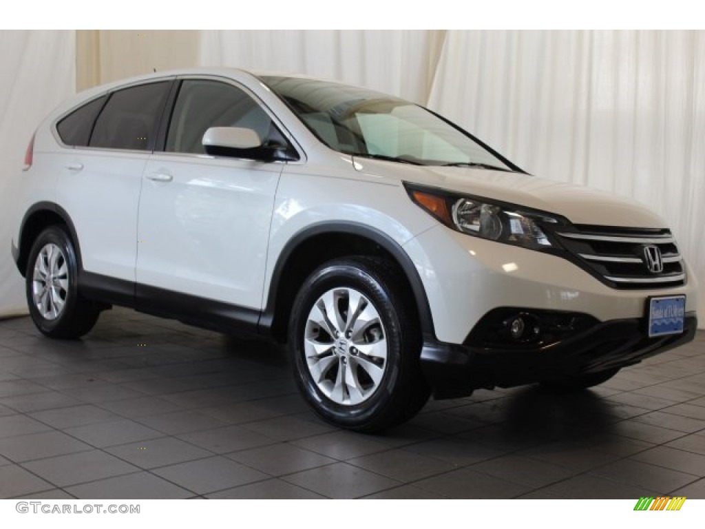 2014 CR-V EX AWD - White Diamond Pearl / Beige photo #2