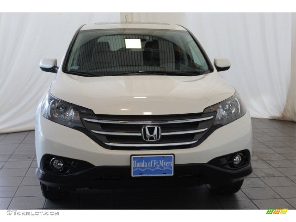 2014 CR-V EX AWD - White Diamond Pearl / Beige photo #4