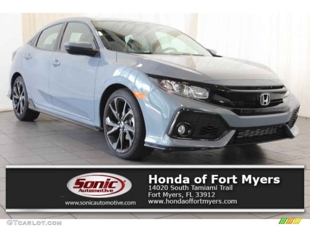 2018 Civic Sport Hatchback - Sonic Gray Metallic / Black photo #1