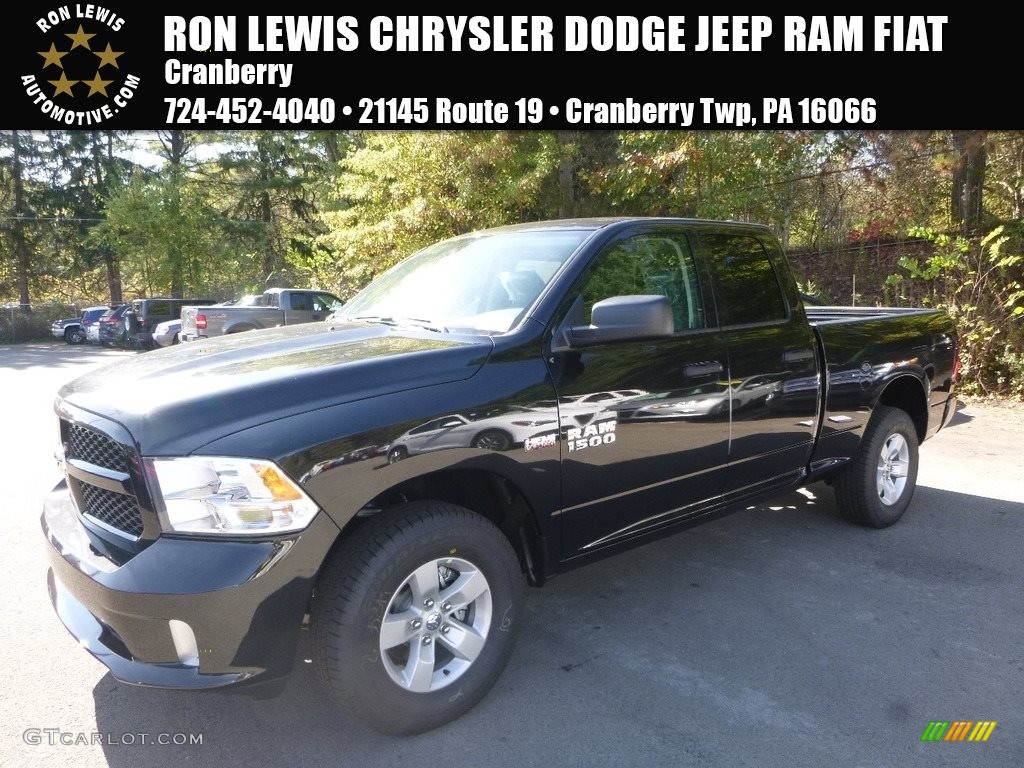 2018 1500 Express Quad Cab 4x4 - Brilliant Black Crystal Pearl / Black/Diesel Gray photo #1