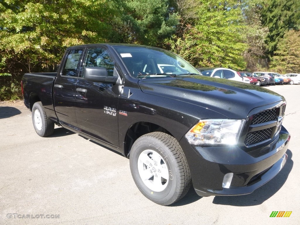 2018 1500 Express Quad Cab 4x4 - Brilliant Black Crystal Pearl / Black/Diesel Gray photo #7