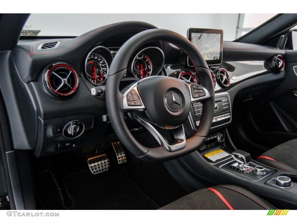 2018 Mercedes-Benz CLA AMG 45 Coupe Black/DINAMICA w/Red stitching Dashboard Photo #123423223
