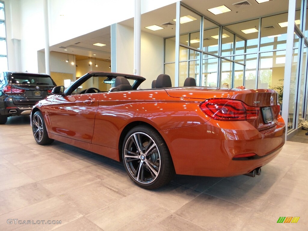 2018 4 Series 430i xDrive Convertible - Sunset Orange Metallic / Black photo #2