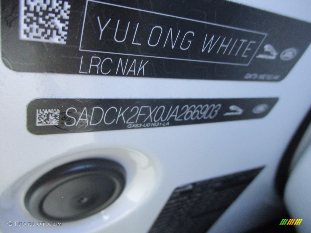 2018 F-PACE Color Code NAK for Yulong White Metallic Photo #123425570