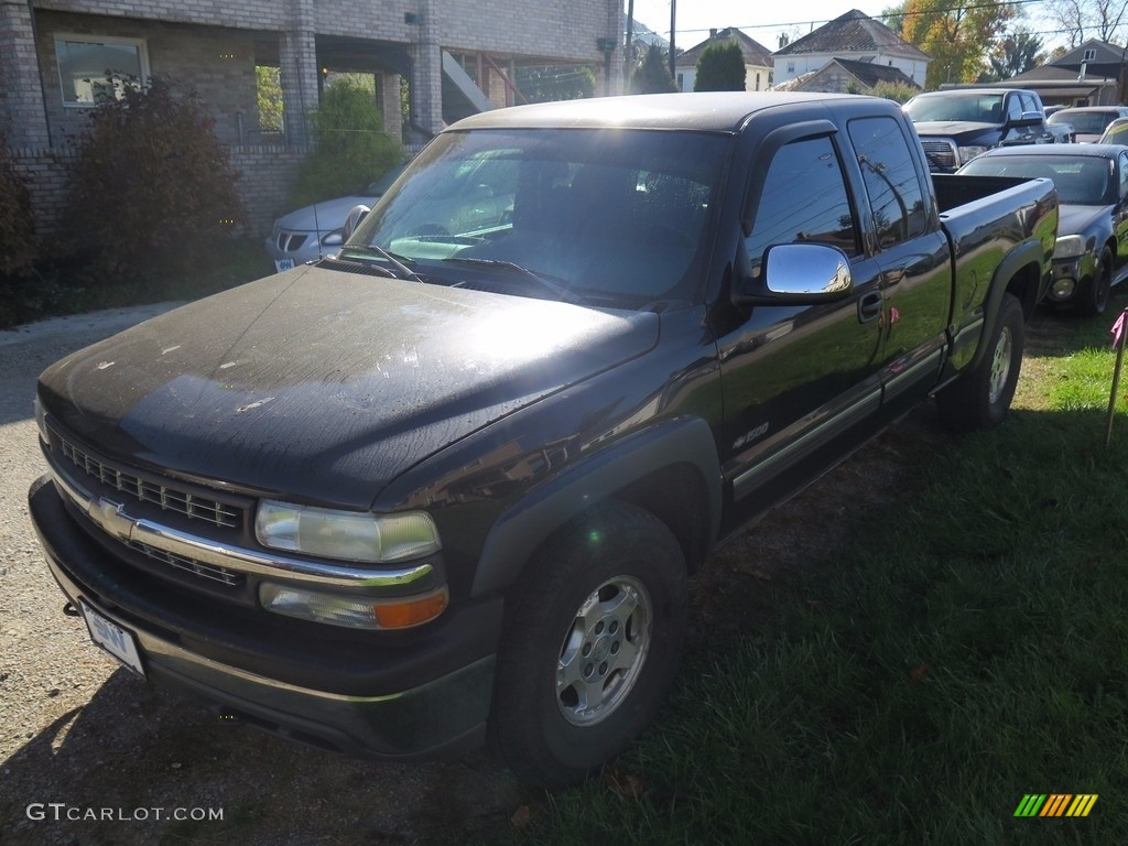 2002 Silverado 1500 LS Extended Cab 4x4 - Onyx Black / Graphite Gray photo #3