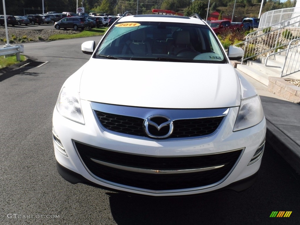 2011 CX-9 Grand Touring AWD - Crystal White Pearl Mica / Sand photo #5