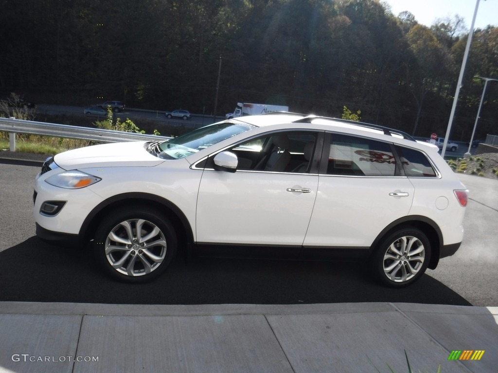 2011 CX-9 Grand Touring AWD - Crystal White Pearl Mica / Sand photo #7