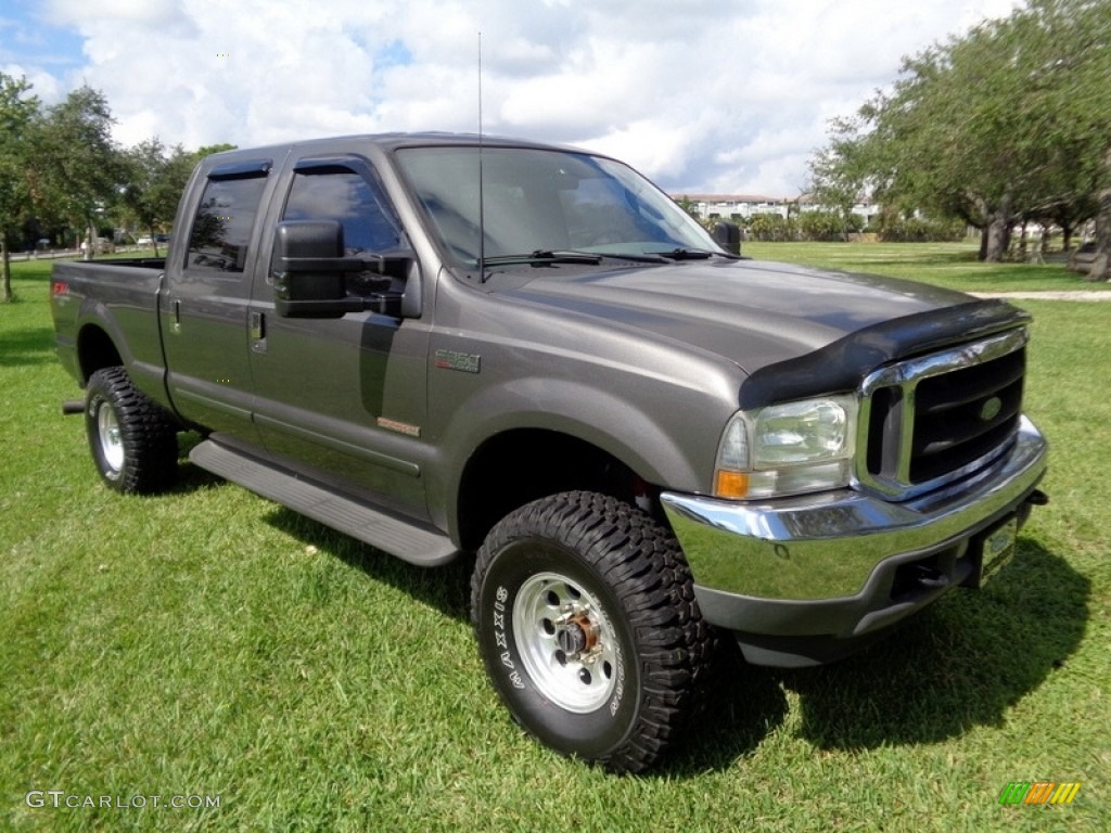 2003 F350 Super Duty Lariat Crew Cab 4x4 - Dark Shadow Grey Metallic / Medium Flint photo #13
