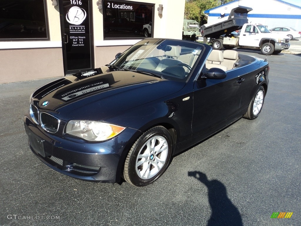 2008 1 Series 128i Convertible - Monaco Blue Metallic / Savanna Beige photo #5