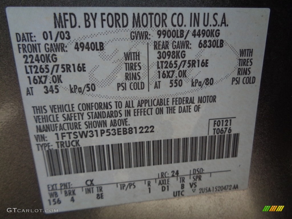 2003 F350 Super Duty Lariat Crew Cab 4x4 - Dark Shadow Grey Metallic / Medium Flint photo #95