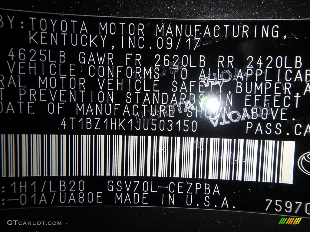 2018 Camry XSE V6 - Predawn Gray Mica / Black photo #10