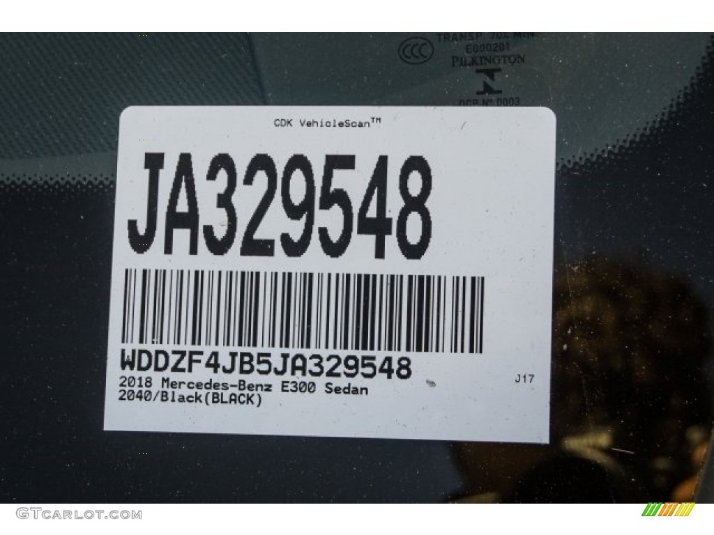 2018 E 300 Sedan - Black / Black photo #10