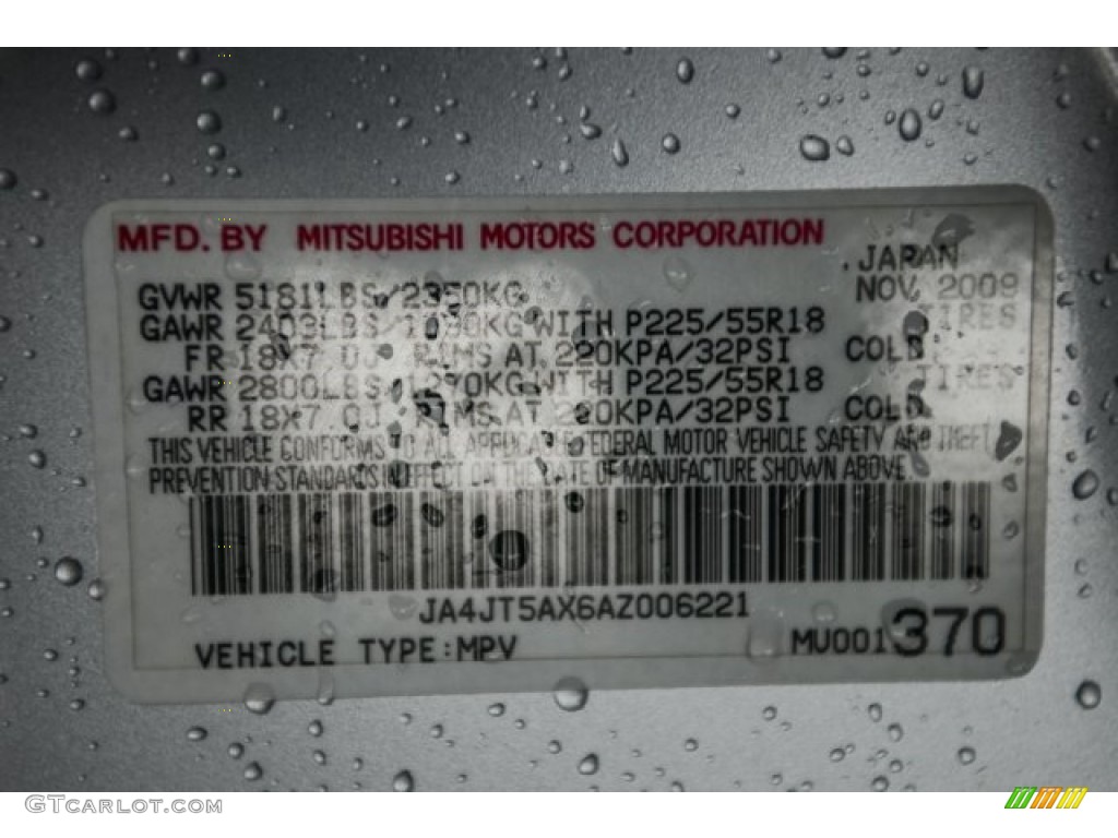 2010 Outlander GT 4WD - Cool Silver Metallic / Black photo #17