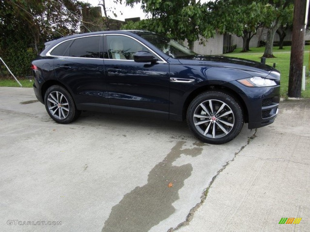 2018 F-PACE 35t AWD Prestige - Loire Blue Metallic / Latte photo #1