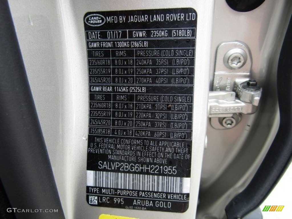 2017 Range Rover Evoque SE - Aruba Metallic / Espresso/Almond photo #23