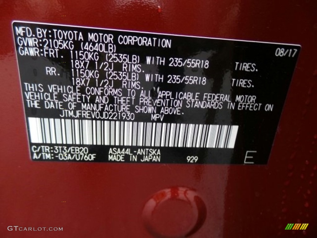 2018 RAV4 SE AWD - Ruby Flare Pearl / Black photo #8