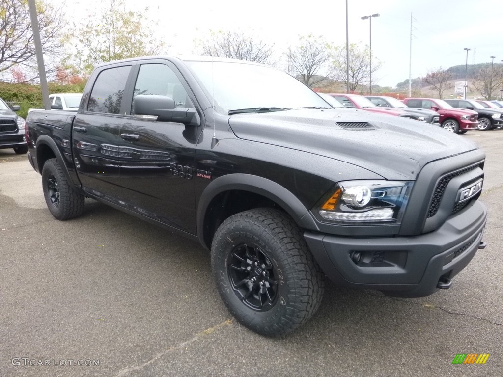 Brilliant Black Crystal Pearl 2018 Ram 1500 Rebel Crew Cab 4x4 Exterior Photo #123468887