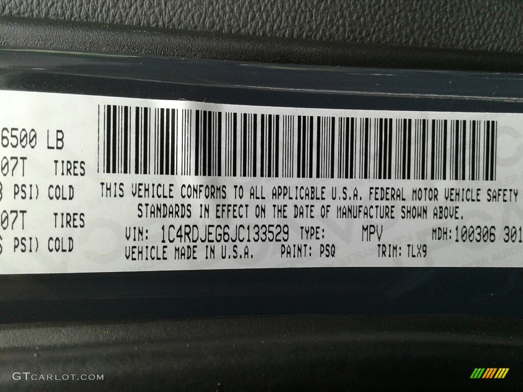 2018 Durango Color Code PSQ for Bruiser Gray Photo #123469190