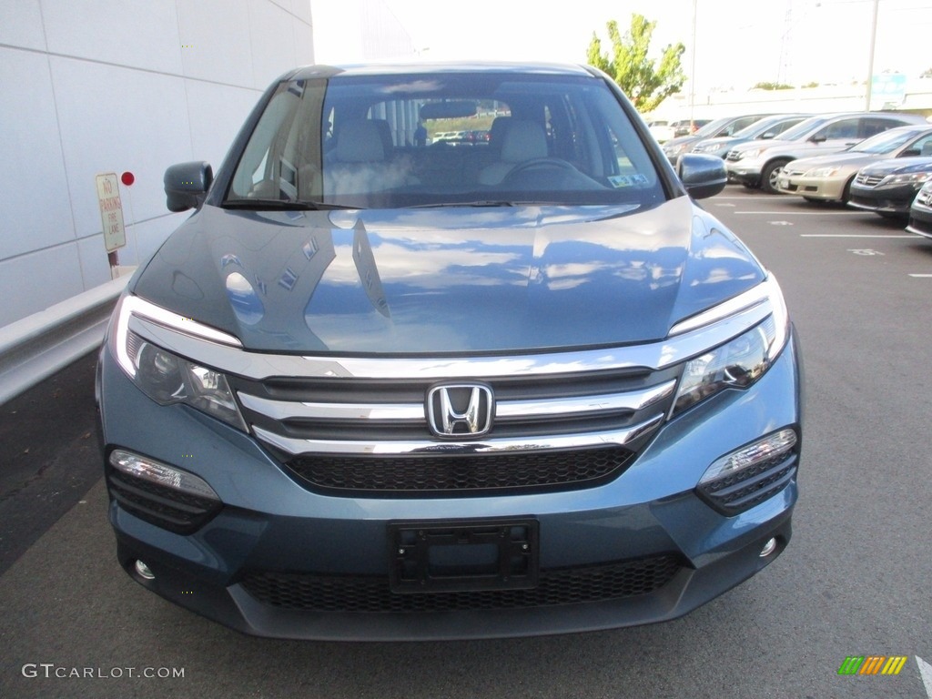 2016 Pilot EX AWD - Obsidian Blue Pearl / Gray photo #8