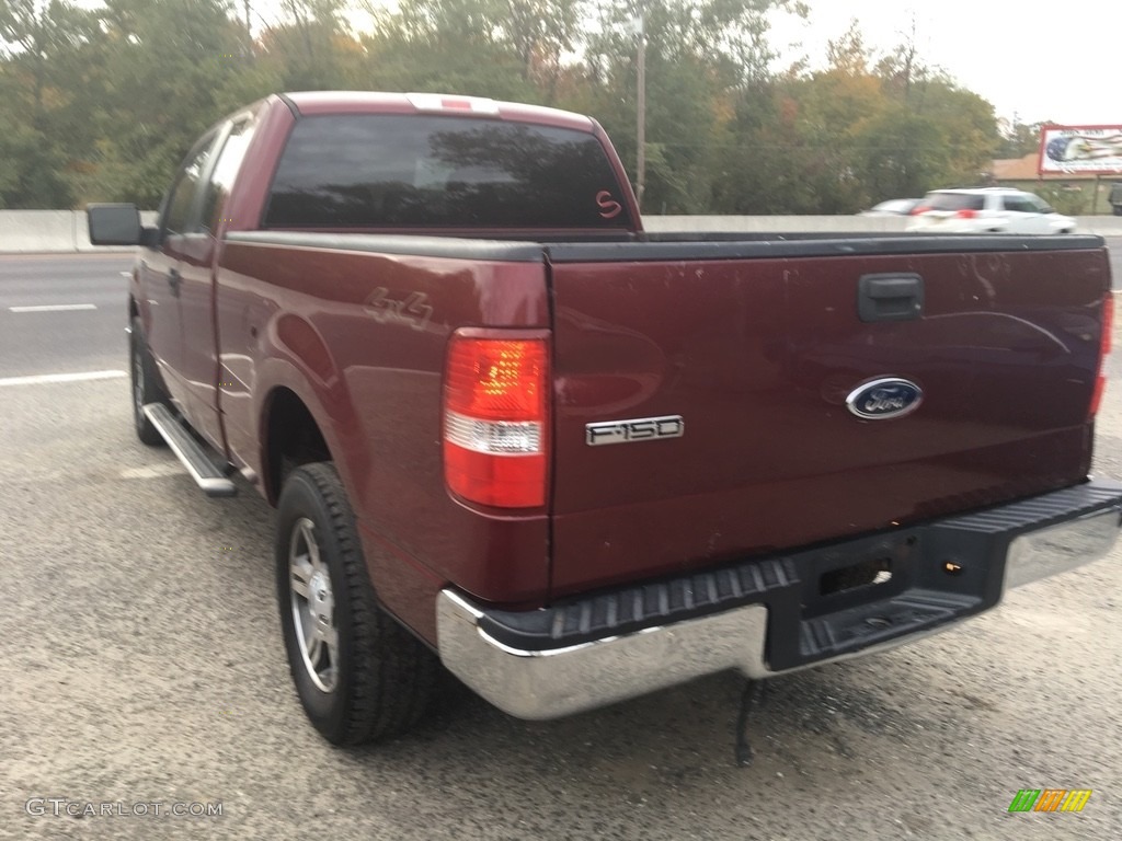 2005 F150 XLT SuperCab 4x4 - Dark Toreador Red Metallic / Medium Flint/Dark Flint Grey photo #6