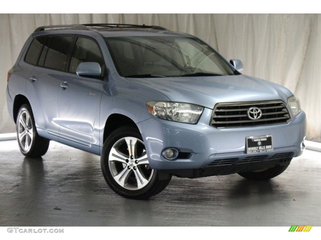 2008 Highlander Sport - Blue Streak Metallic / Sand Beige photo #43