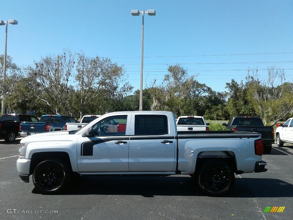 2018 Silverado 1500 Custom Crew Cab 4x4 - Silver Ice Metallic / Dark Ash/Jet Black photo #2