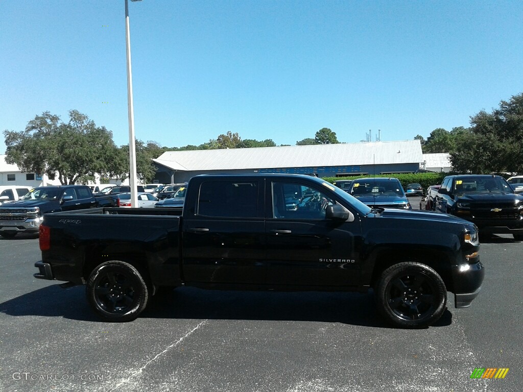 2018 Silverado 1500 Custom Crew Cab 4x4 - Black / Dark Ash/Jet Black photo #6