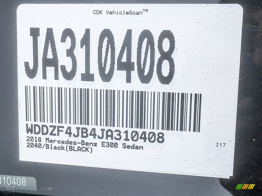 2018 E 300 Sedan - Black / Black photo #10